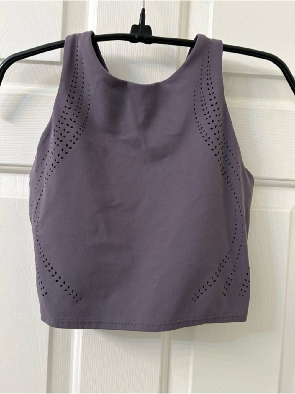 Women's Purple Perforated Racerback Crop Top